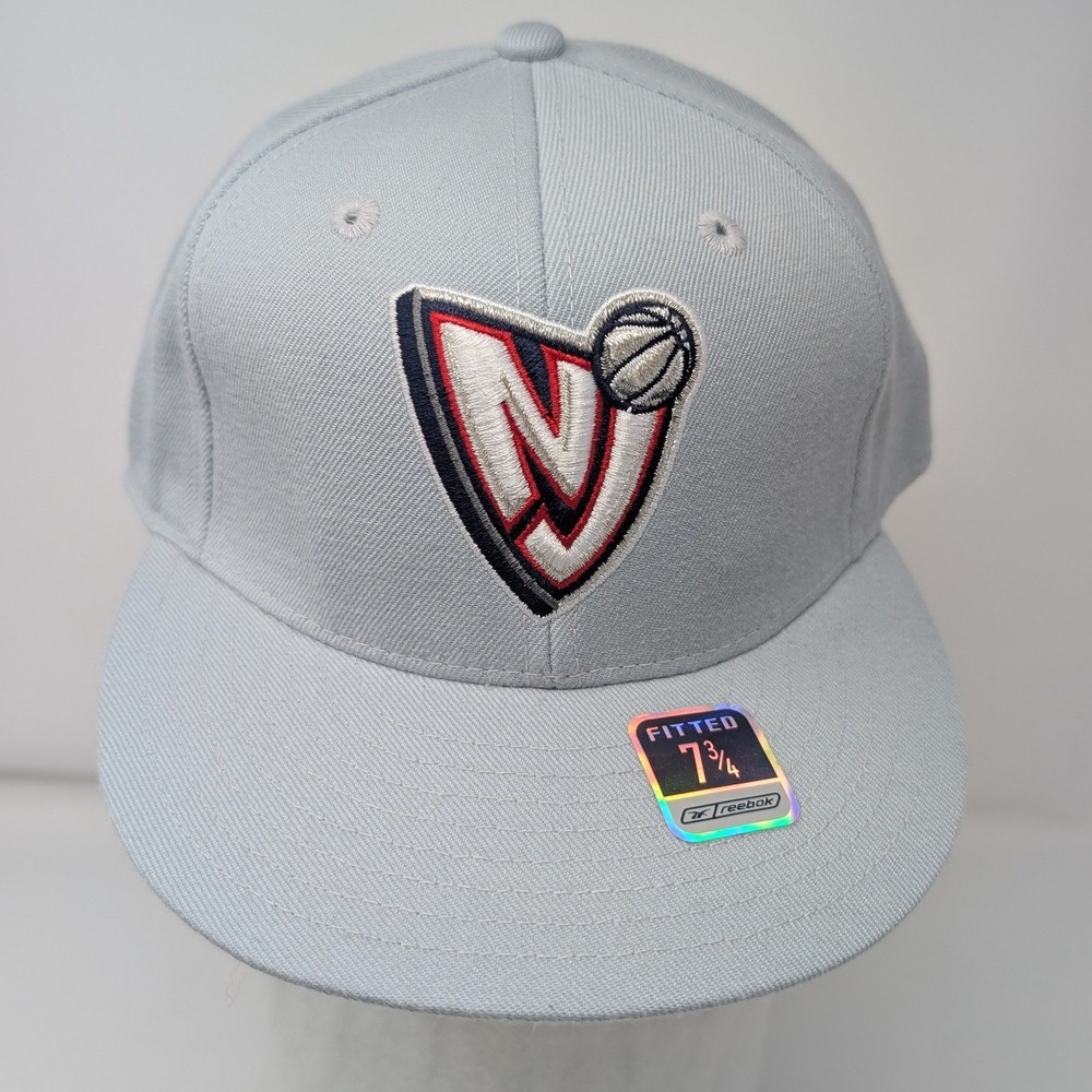 Reebok NWT New Jersey Nets NBA Gray Wool‎ Fitted Hat Cap Size 7 3/4